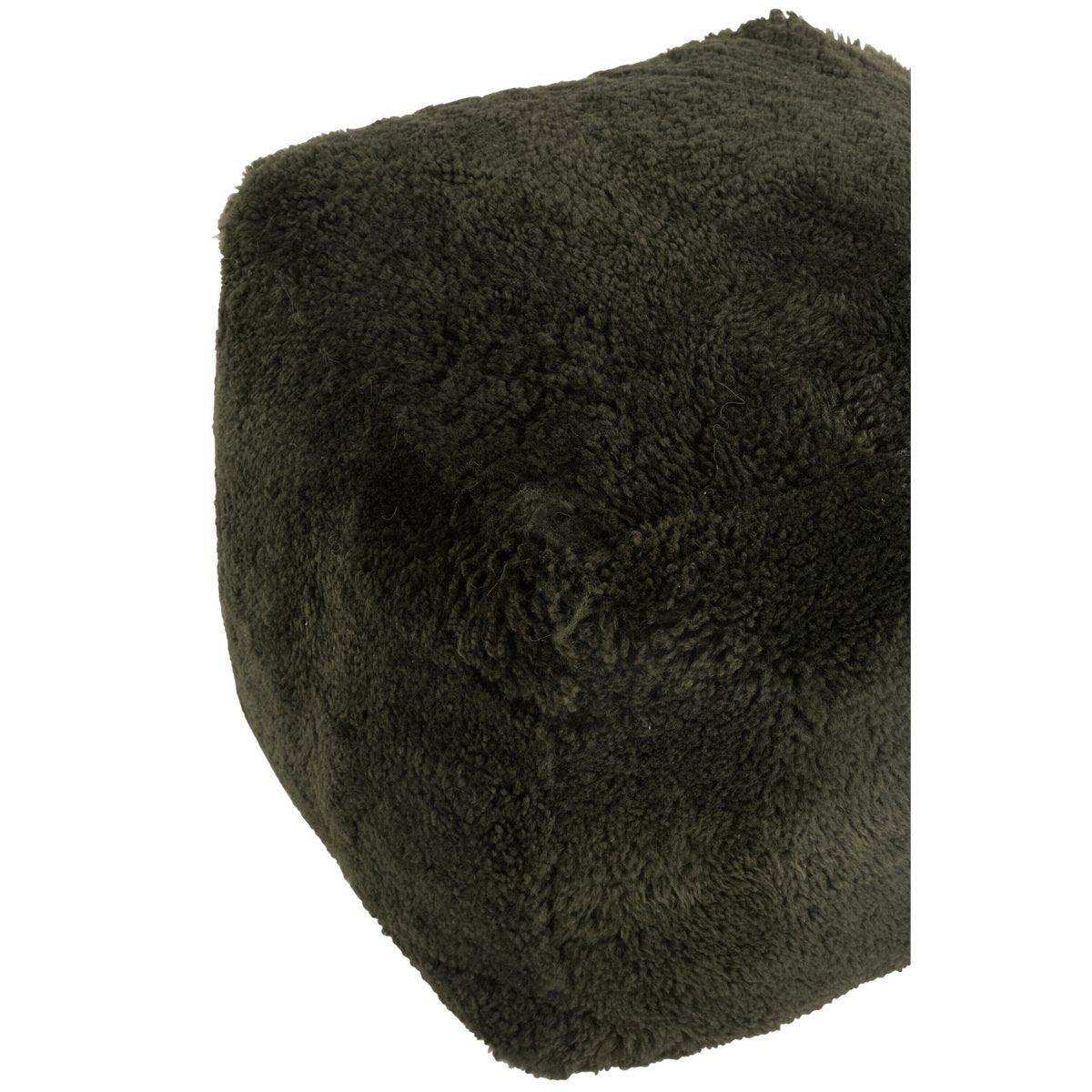 J-Line Pouf Square Schaffell Grün - HomeDesign Knaus