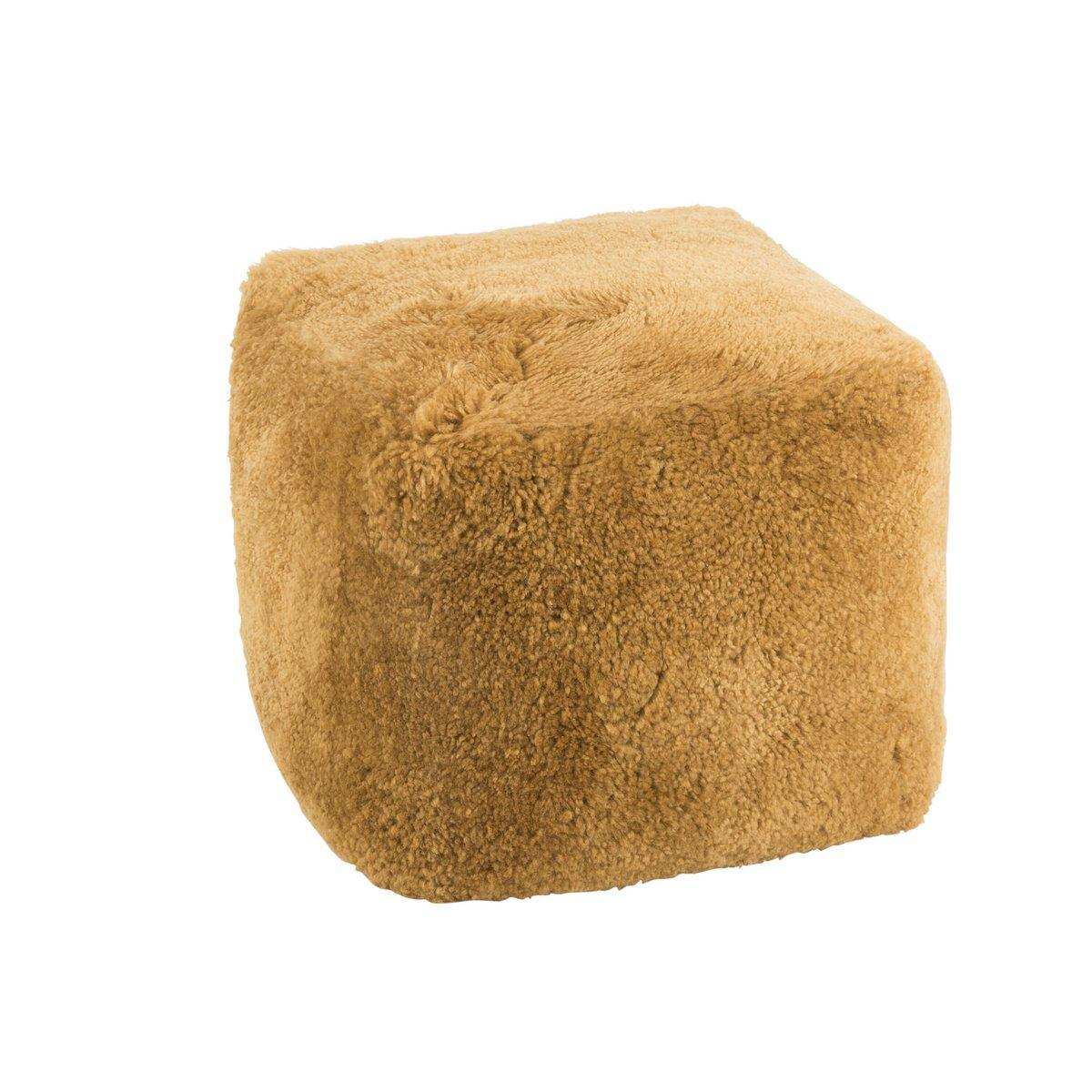 J-Line Pouf Square Schaffell Ocker - HomeDesign Knaus