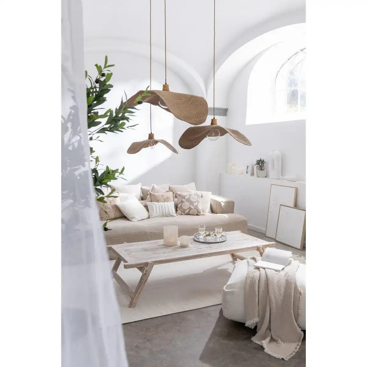 J-Line Pouf Square Wolle Creme - HomeDesign Knaus