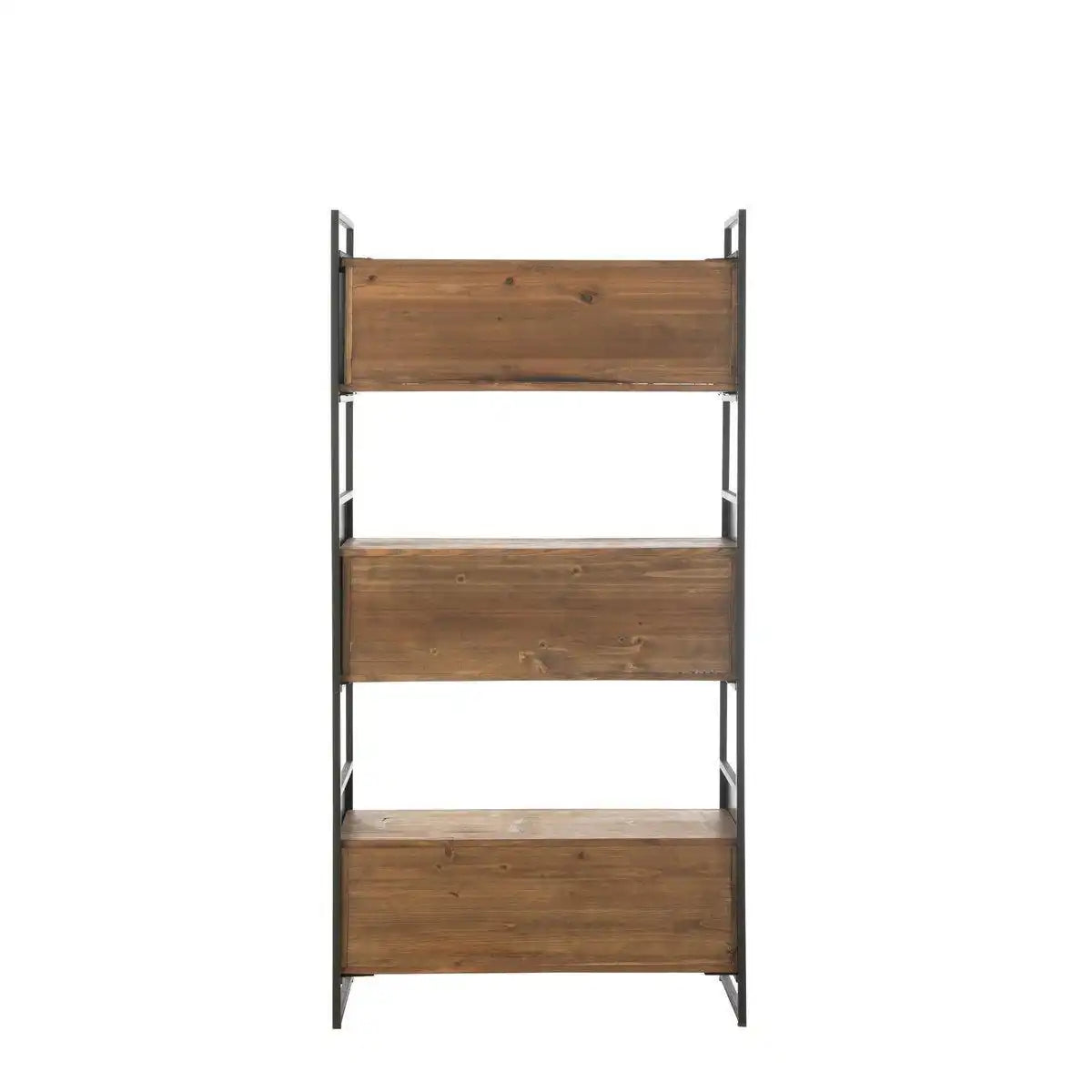 J-Line Rack aus recyceltem Holz/Metall, Schwarz/Natur, klein - HomeDesign Knaus