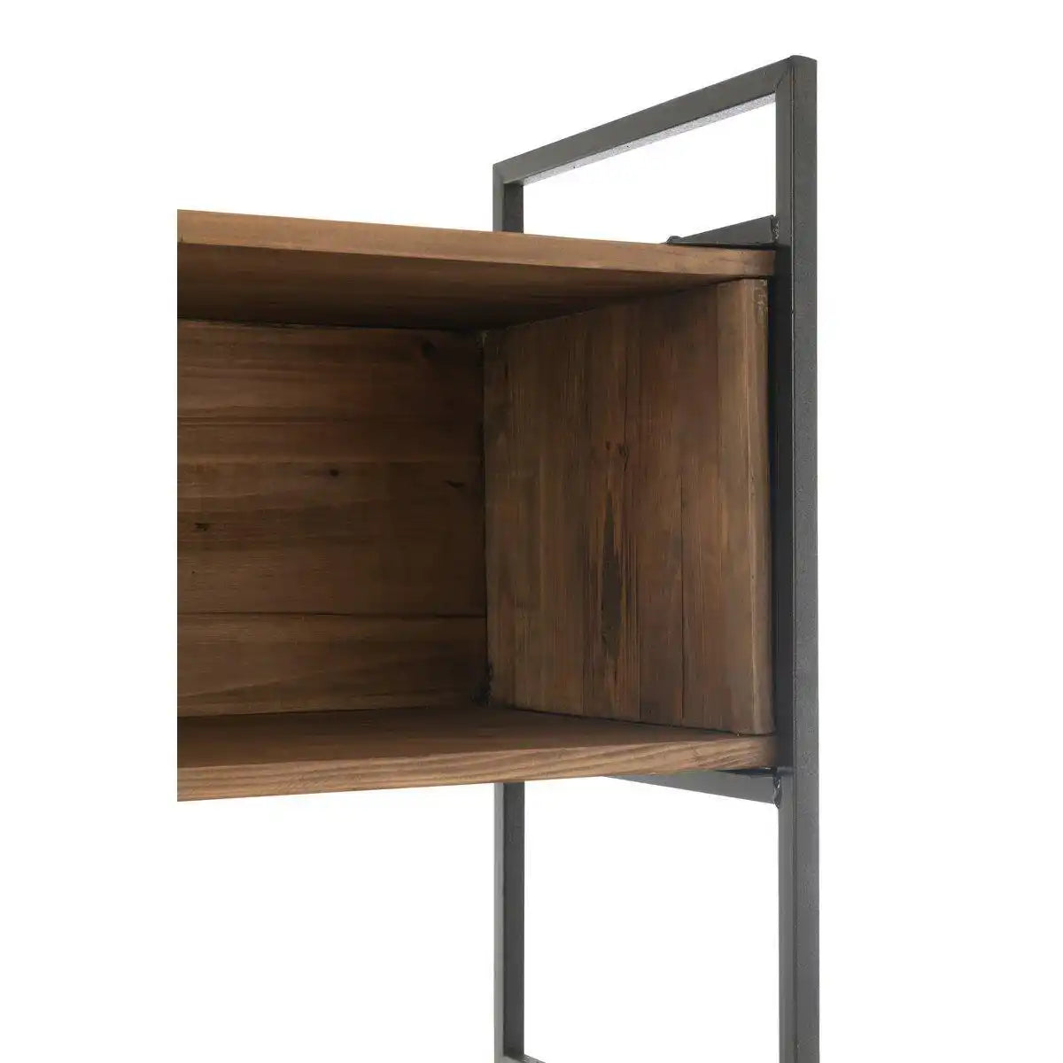 J-Line Rack aus recyceltem Holz/Metall, Schwarz/Natur, klein - HomeDesign Knaus