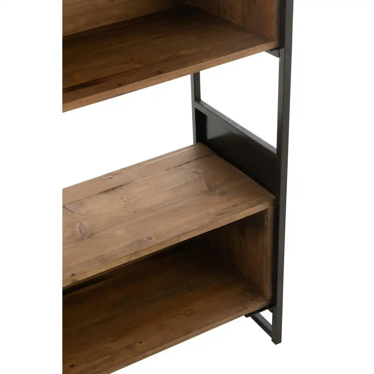 J-Line Rack aus recyceltem Holz/Metall, Schwarz/Natur, klein - HomeDesign Knaus