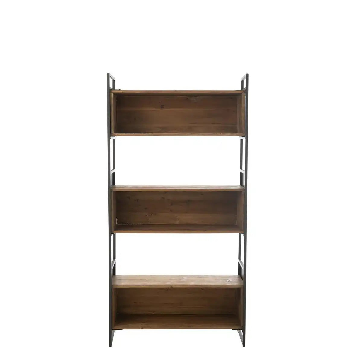 J-Line Rack aus recyceltem Holz/Metall, Schwarz/Natur, klein - HomeDesign Knaus