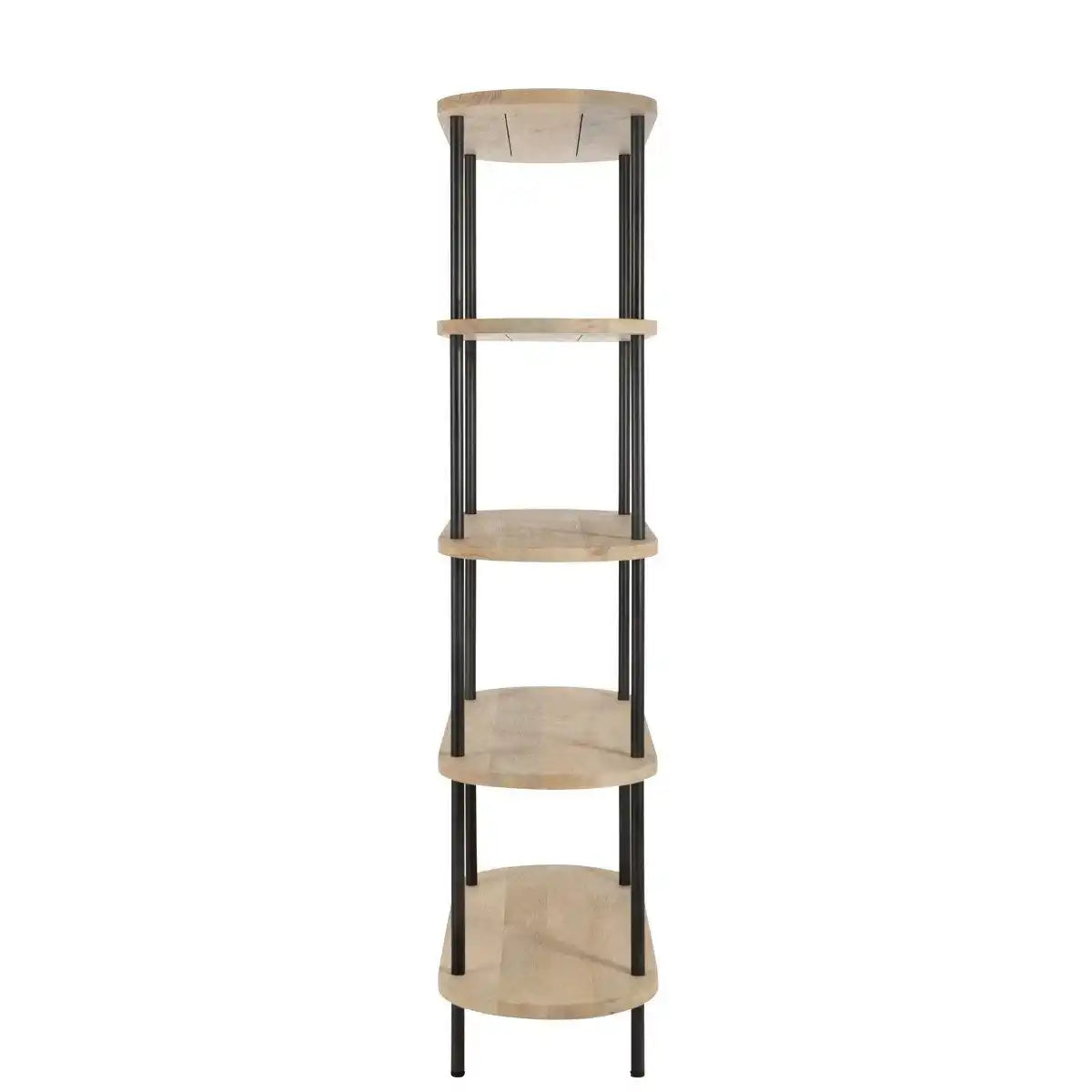 J-Line Rack Eli 5 Regale Mangoholz/Stahl Natur/Grau - HomeDesign Knaus