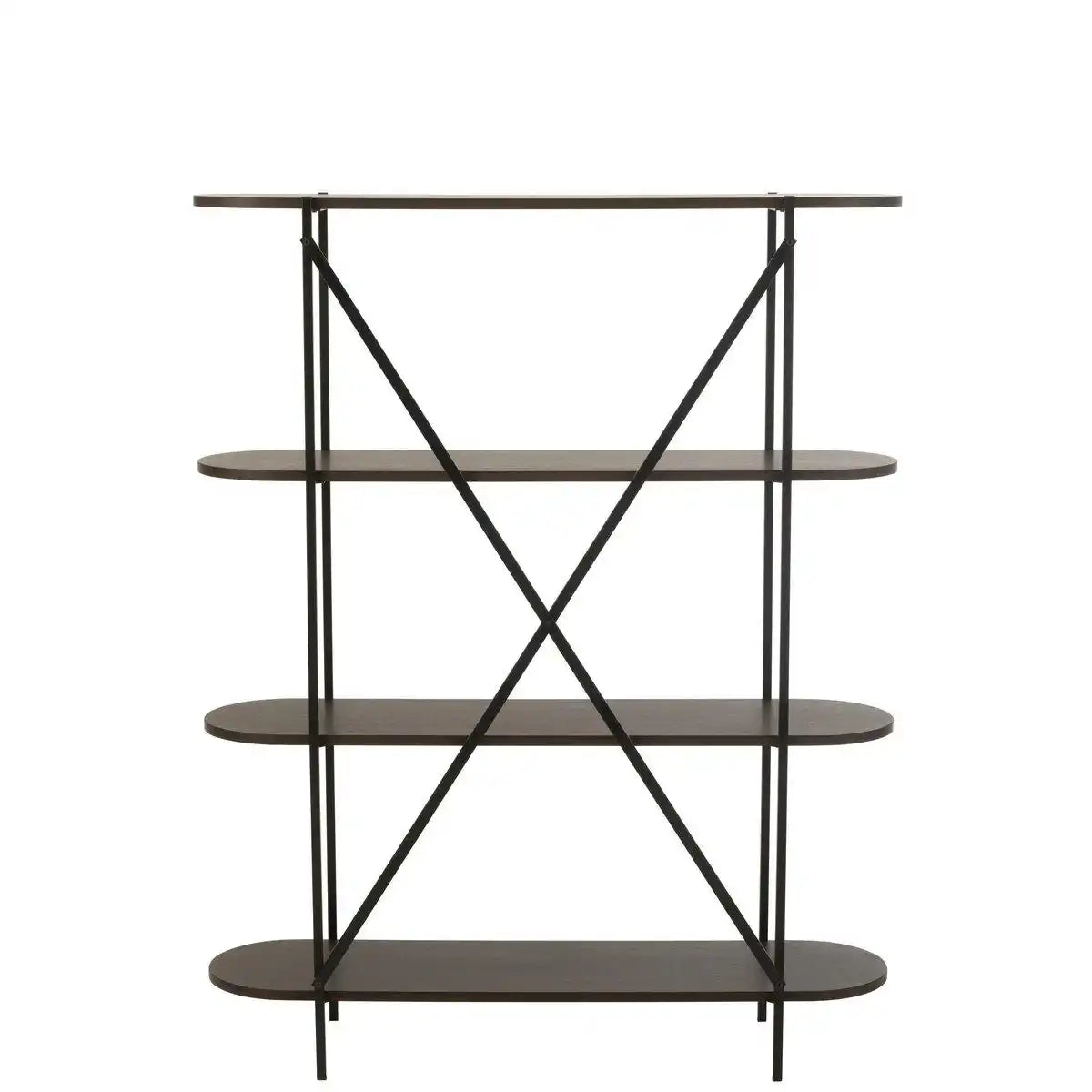 J-Line Rack Oval MDF/Metall Dunkelbraun - HomeDesign Knaus