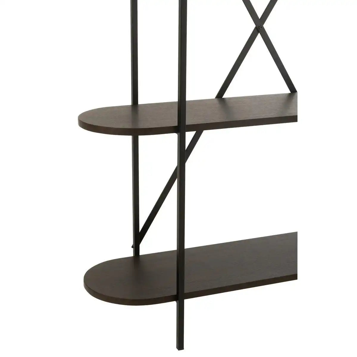 J-Line Rack Oval MDF/Metall Dunkelbraun - HomeDesign Knaus