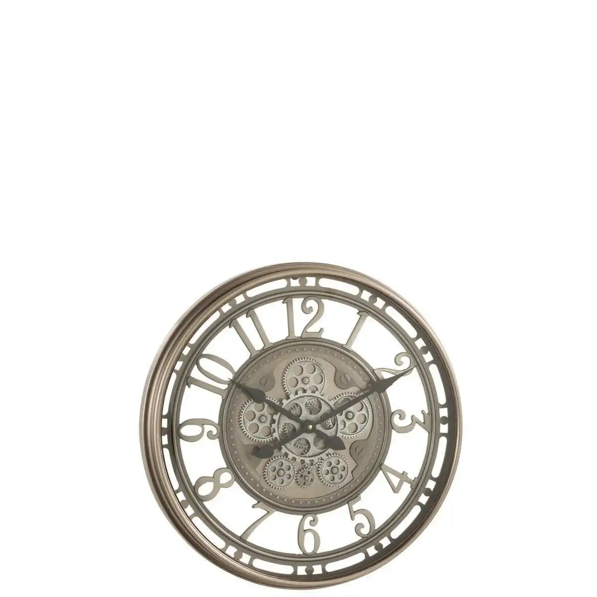 J-Line Radars Uhr mit arabischen Ziffern – Metall/Glas – Bronze – Ø 53 cm - HomeDesign Knaus