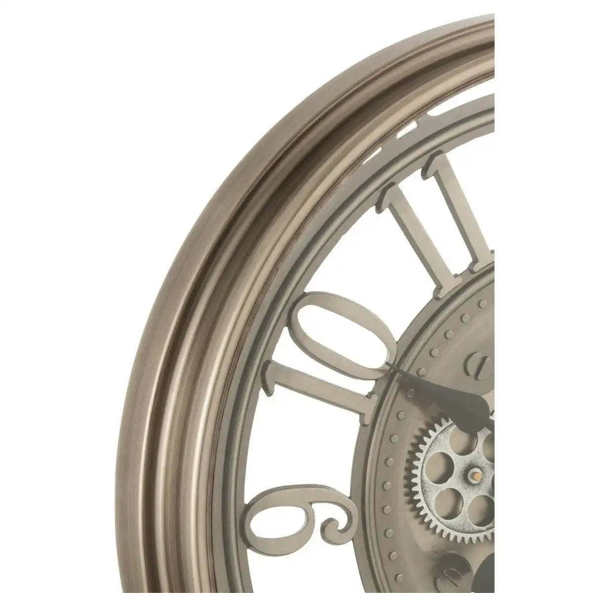 J-Line Radars Uhr mit arabischen Ziffern – Metall/Glas – Bronze – Ø 53 cm - HomeDesign Knaus