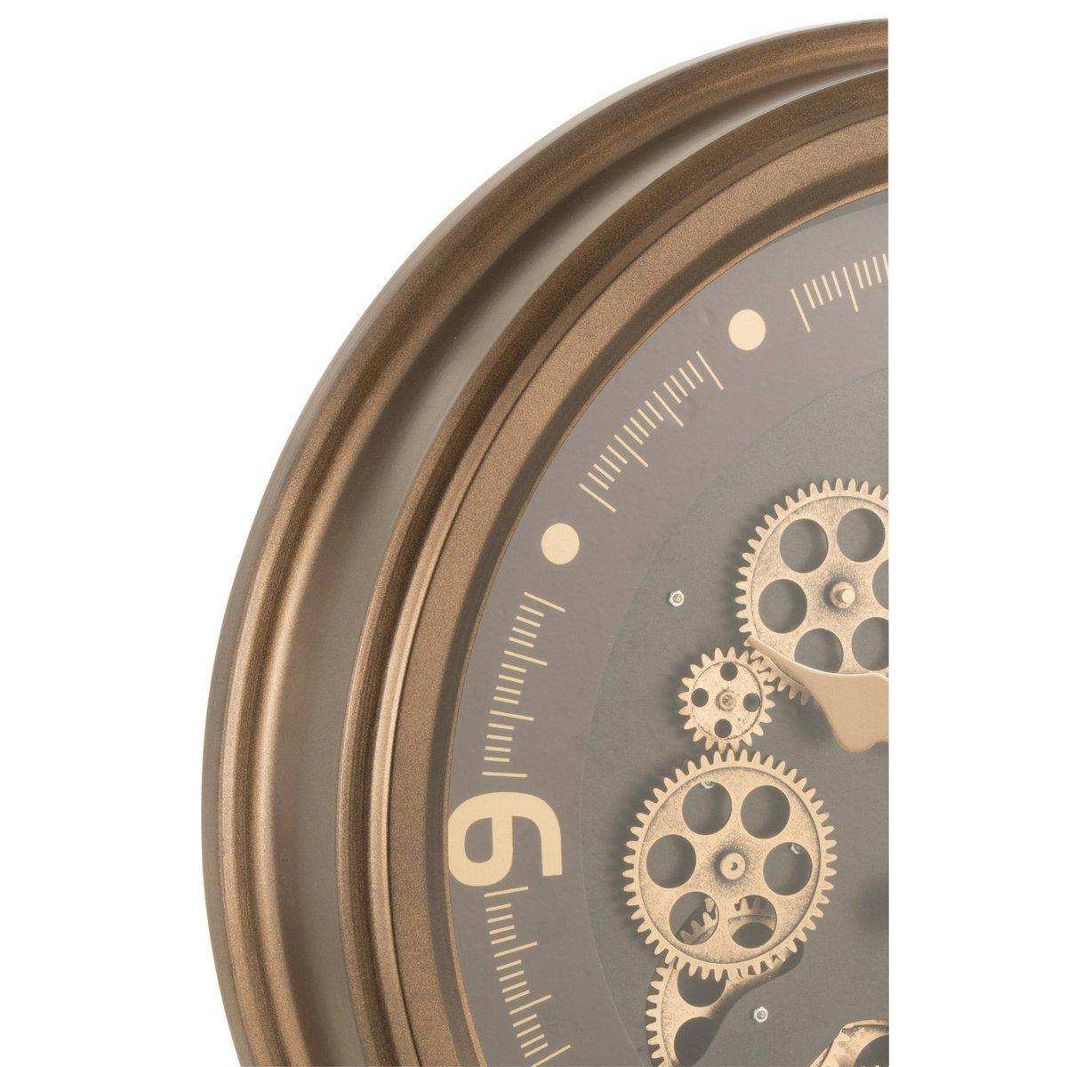 J-Line Radars Uhr mit arabischen Ziffern – Metall/Glas – Gold – Ø 52 cm - HomeDesign Knaus