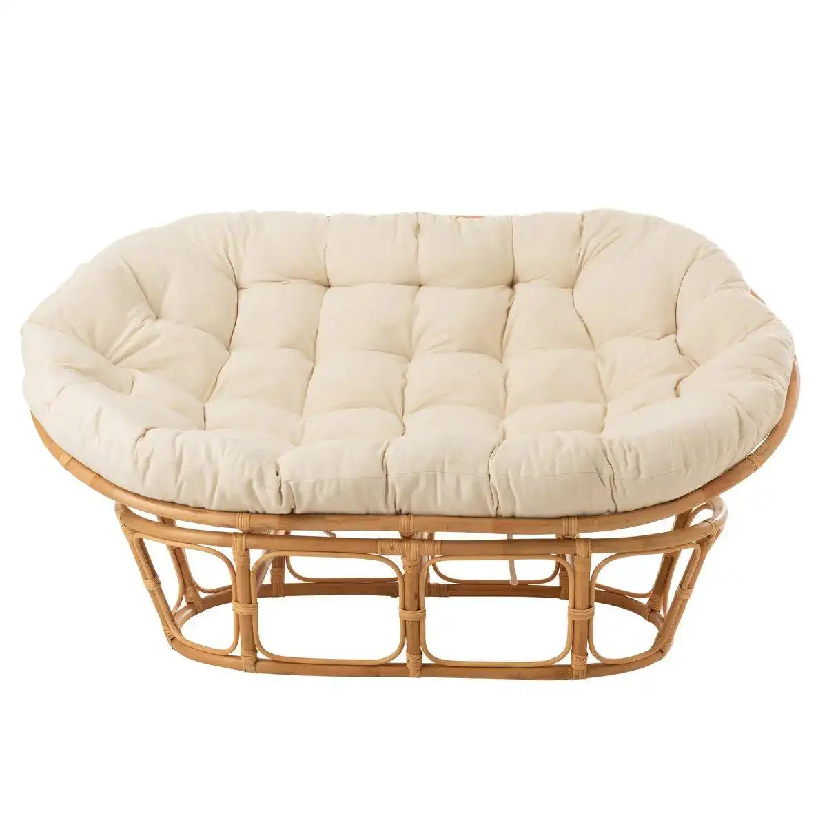 J-Line Rattansofa – mit Kissen – Jute/Textil – Natur - HomeDesign Knaus