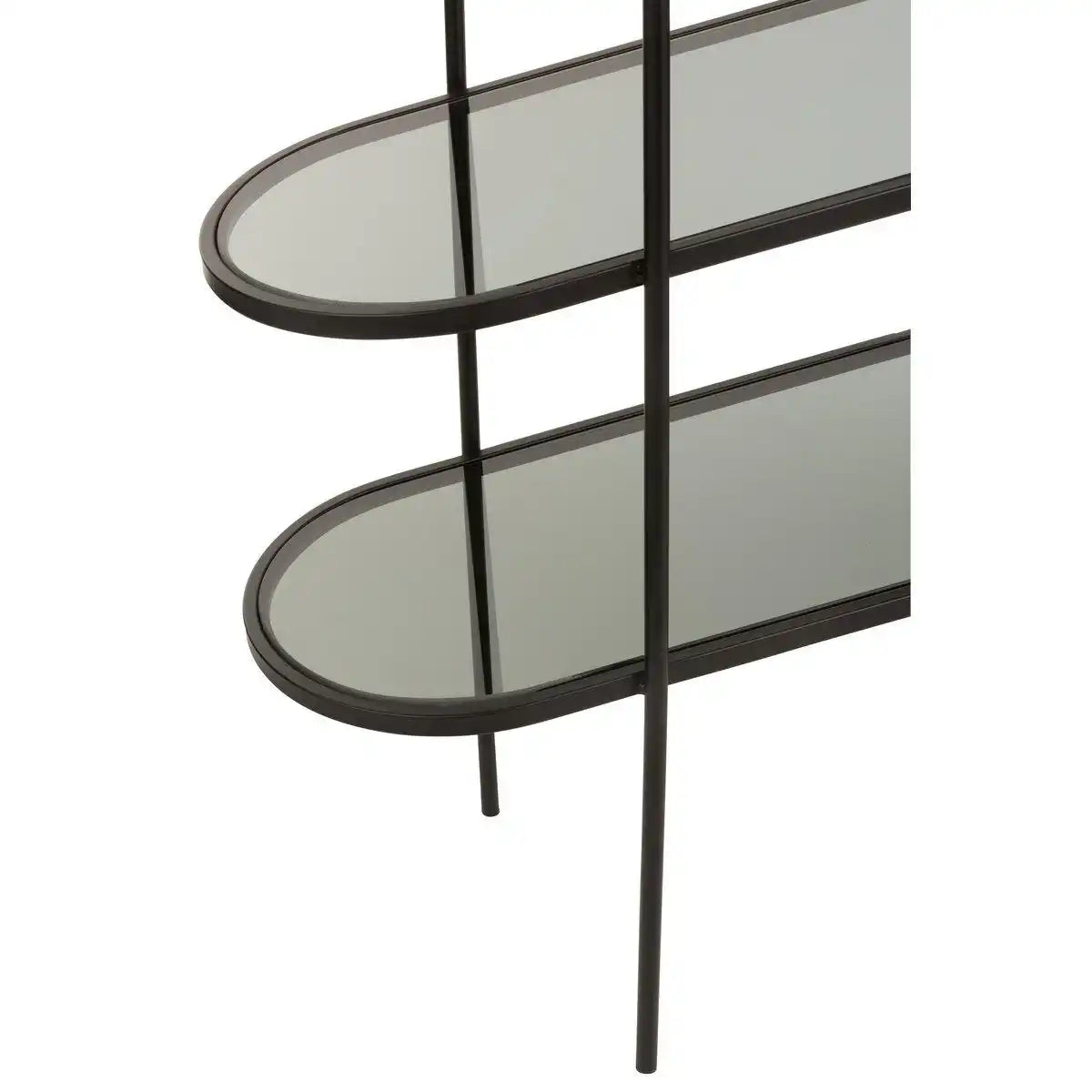 J-Line Regal 3 Ebenen – Metall/Glas – Schwarz - HomeDesign Knaus
