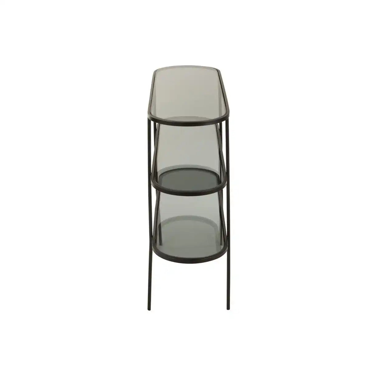 J-Line Regal 3 Ebenen – Metall/Glas – Schwarz - HomeDesign Knaus