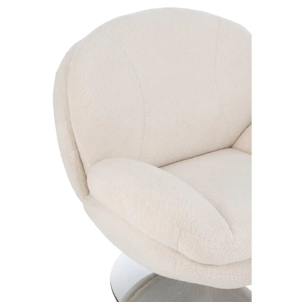 J-Line Relaxsitz + Fußhocker Metall/Sperrholz Creme/Silber - HomeDesign Knaus
