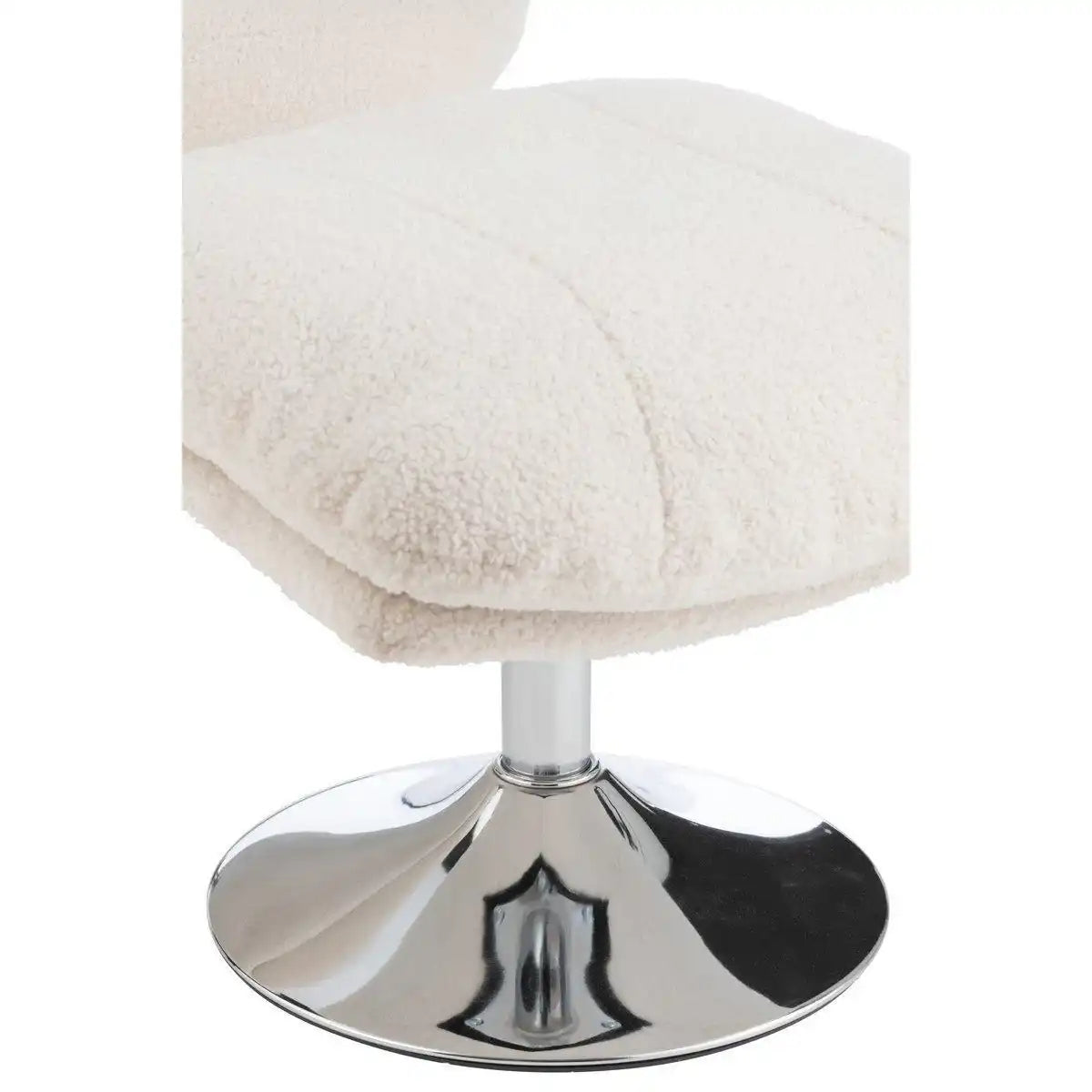 J-Line Relaxsitz + Fußhocker Metall/Sperrholz Creme/Silber - HomeDesign Knaus