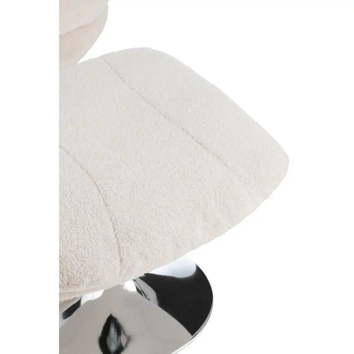 J-Line Relaxsitz + Fußhocker Metall/Sperrholz Creme/Silber - HomeDesign Knaus