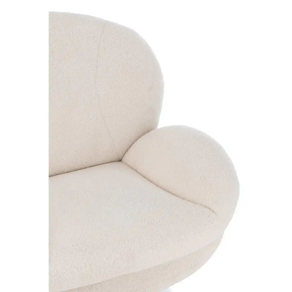 J-Line Relaxsitz + Fußhocker Metall/Sperrholz Creme/Silber - HomeDesign Knaus