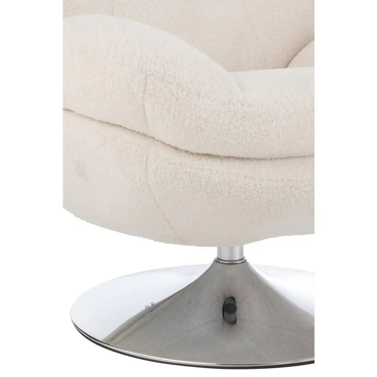J-Line Relaxsitz + Fußhocker Metall/Sperrholz Creme/Silber - HomeDesign Knaus