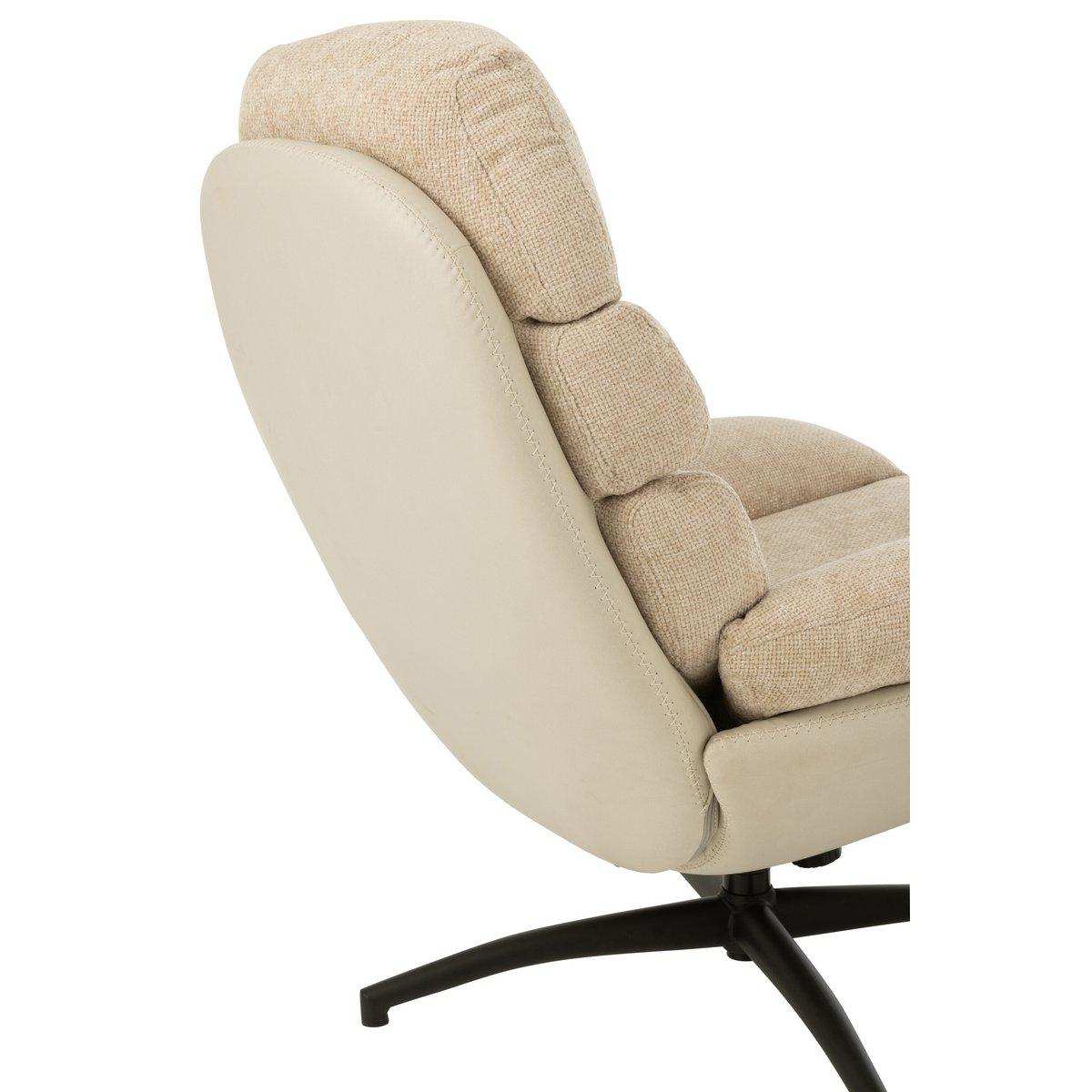 J-Line Relaxsitz + Fußhocker Metall/Sperrholz Grau/Schwarz - HomeDesign Knaus