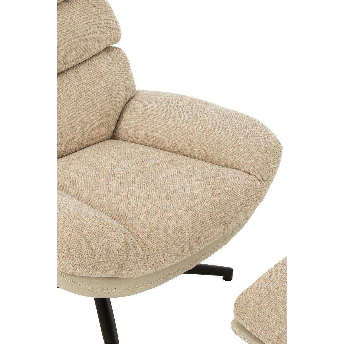 J-Line Relaxsitz + Fußhocker Metall/Sperrholz Grau/Schwarz - HomeDesign Knaus