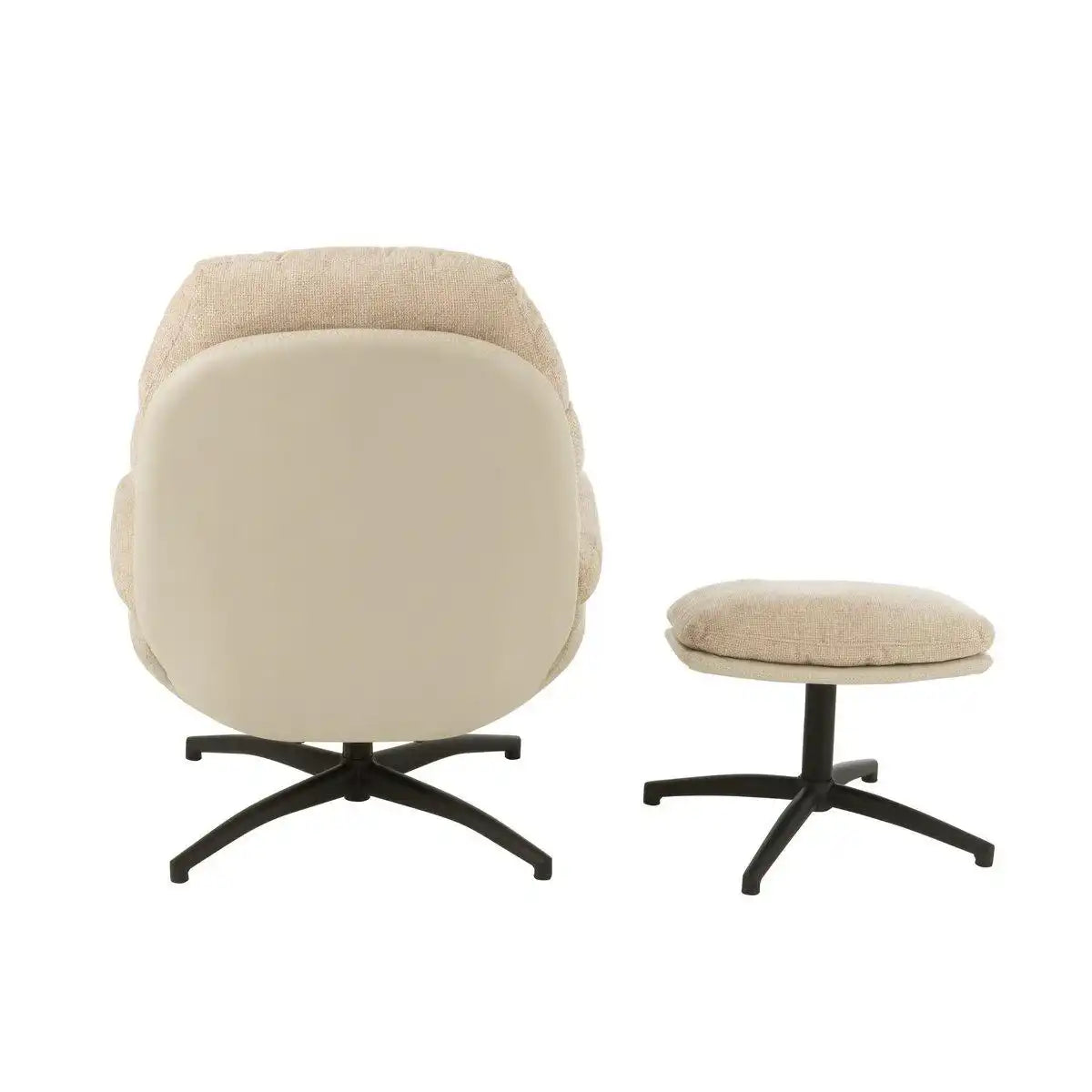 J-Line Relaxsitz + Fußhocker Metall/Sperrholz Grau/Schwarz - HomeDesign Knaus