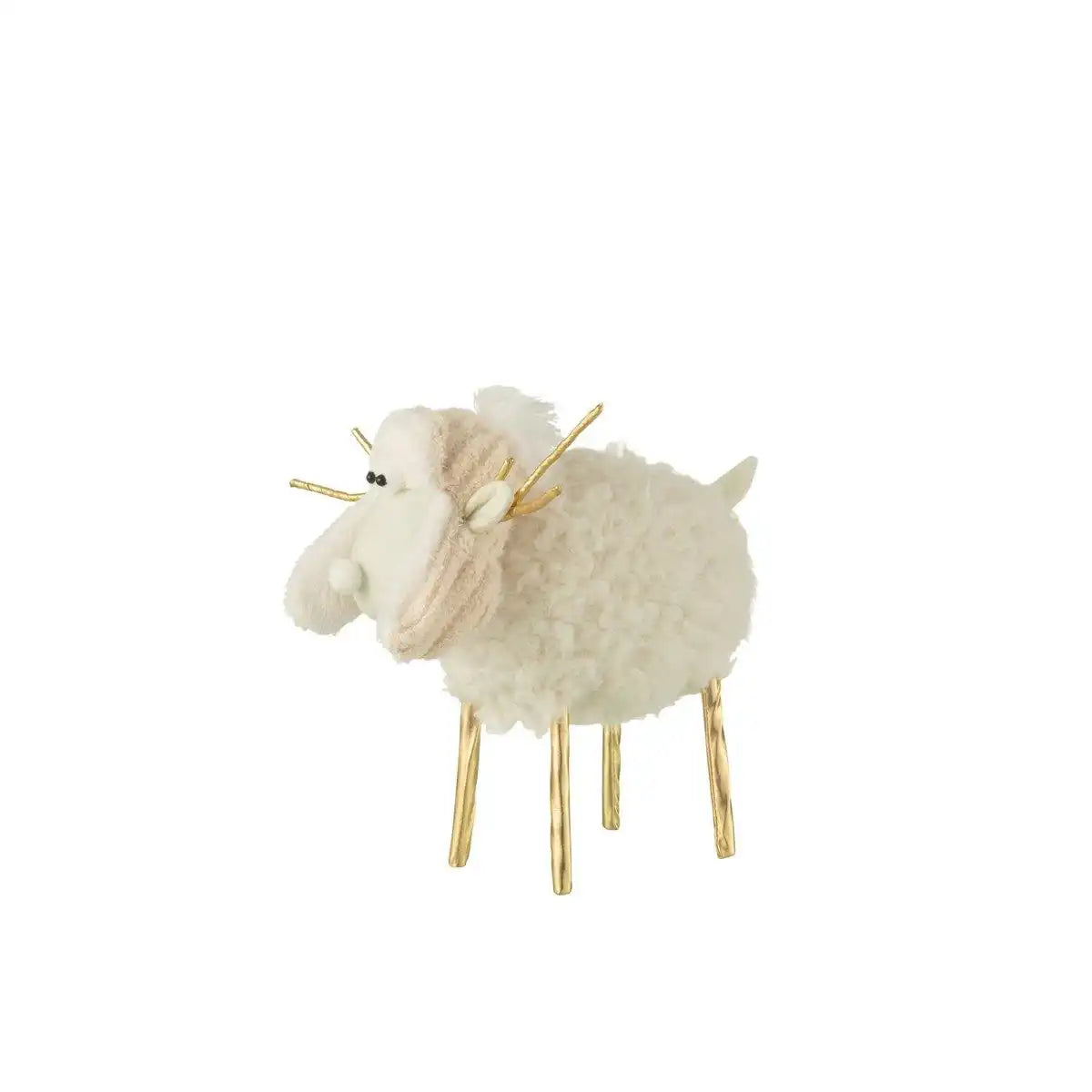 J-Line Rentierhut Textil Creme/Gold Medium - HomeDesign Knaus