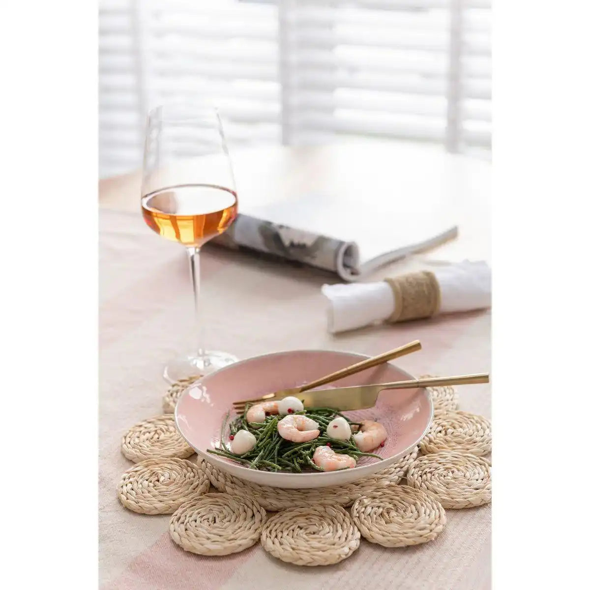 J-Line Round Flower Tischset – Jute – Natur - HomeDesign Knaus