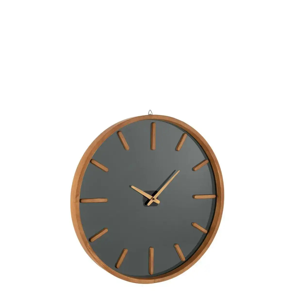 J-Line Runde Uhr – Holz/Glas – braun/schwarz – M – Ø 60 cm - HomeDesign Knaus