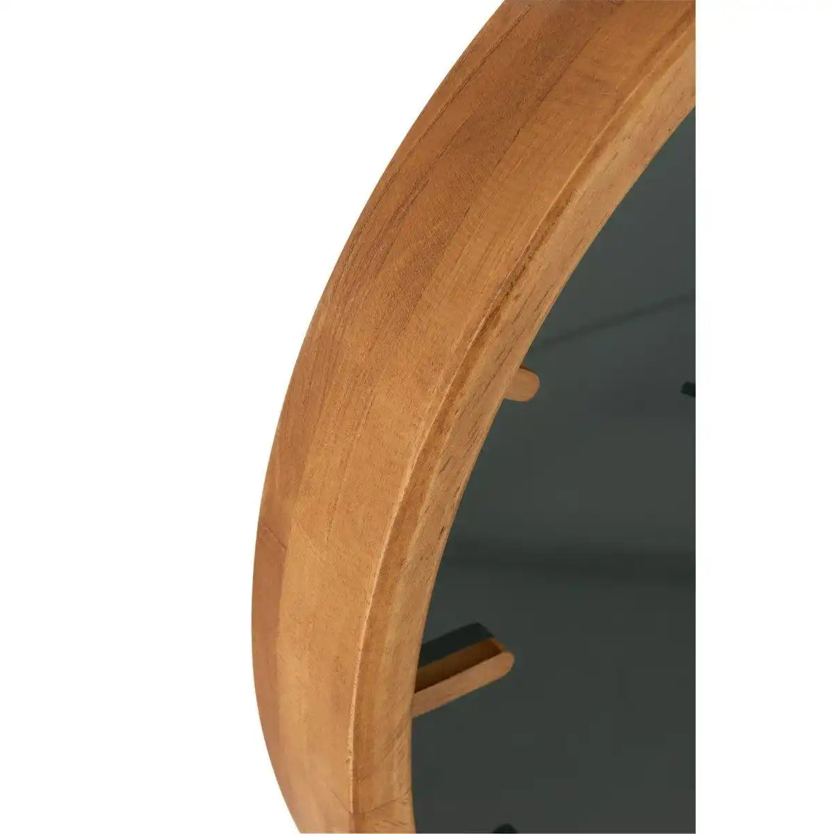 J-Line Runde Uhr – Holz/Glas – braun/schwarz – Ø 40 cm - HomeDesign Knaus