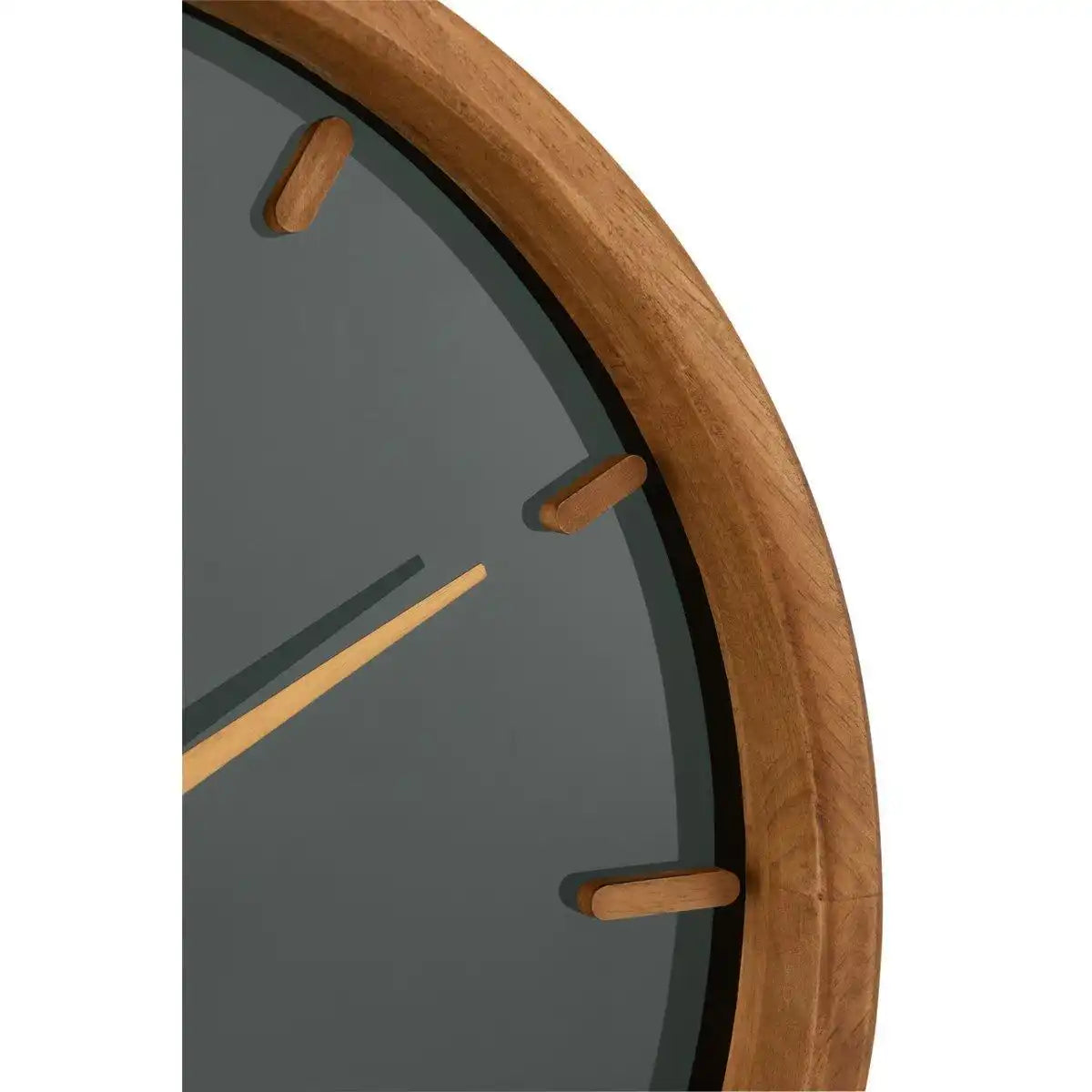 J-Line Runde Uhr – Holz/Glas – braun/schwarz – Ø 40 cm - HomeDesign Knaus