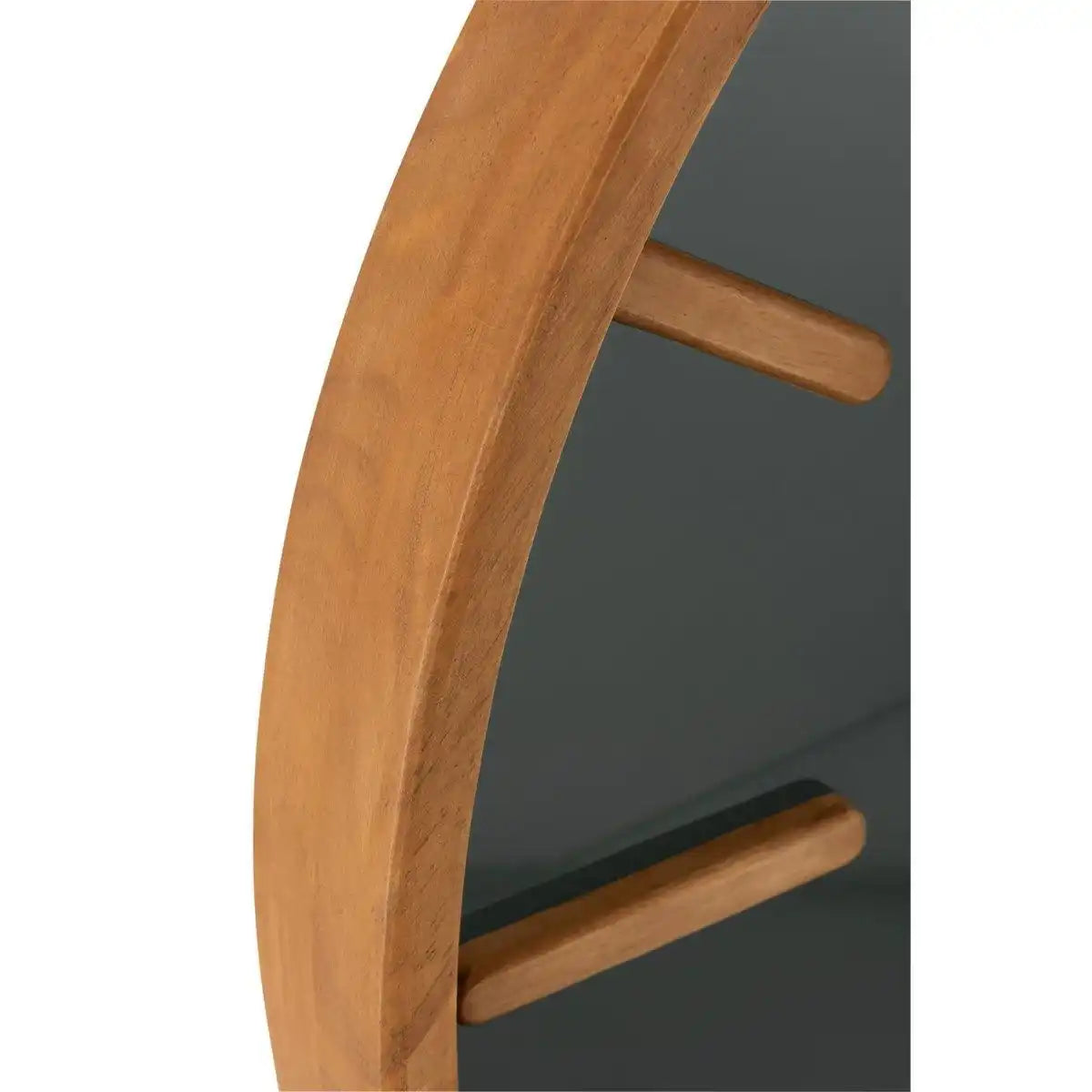 J-Line Runde Uhr – Holz/Glas – braun/schwarz – Ø 80 cm - HomeDesign Knaus