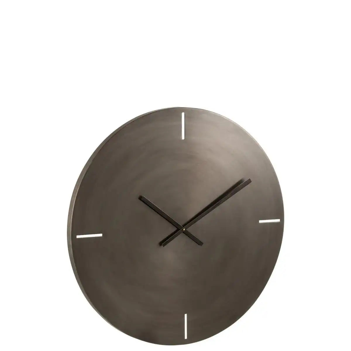 J-Line Runde Uhr – Metall – Dunkelgrau – L – Ø 76,5 cm - HomeDesign Knaus