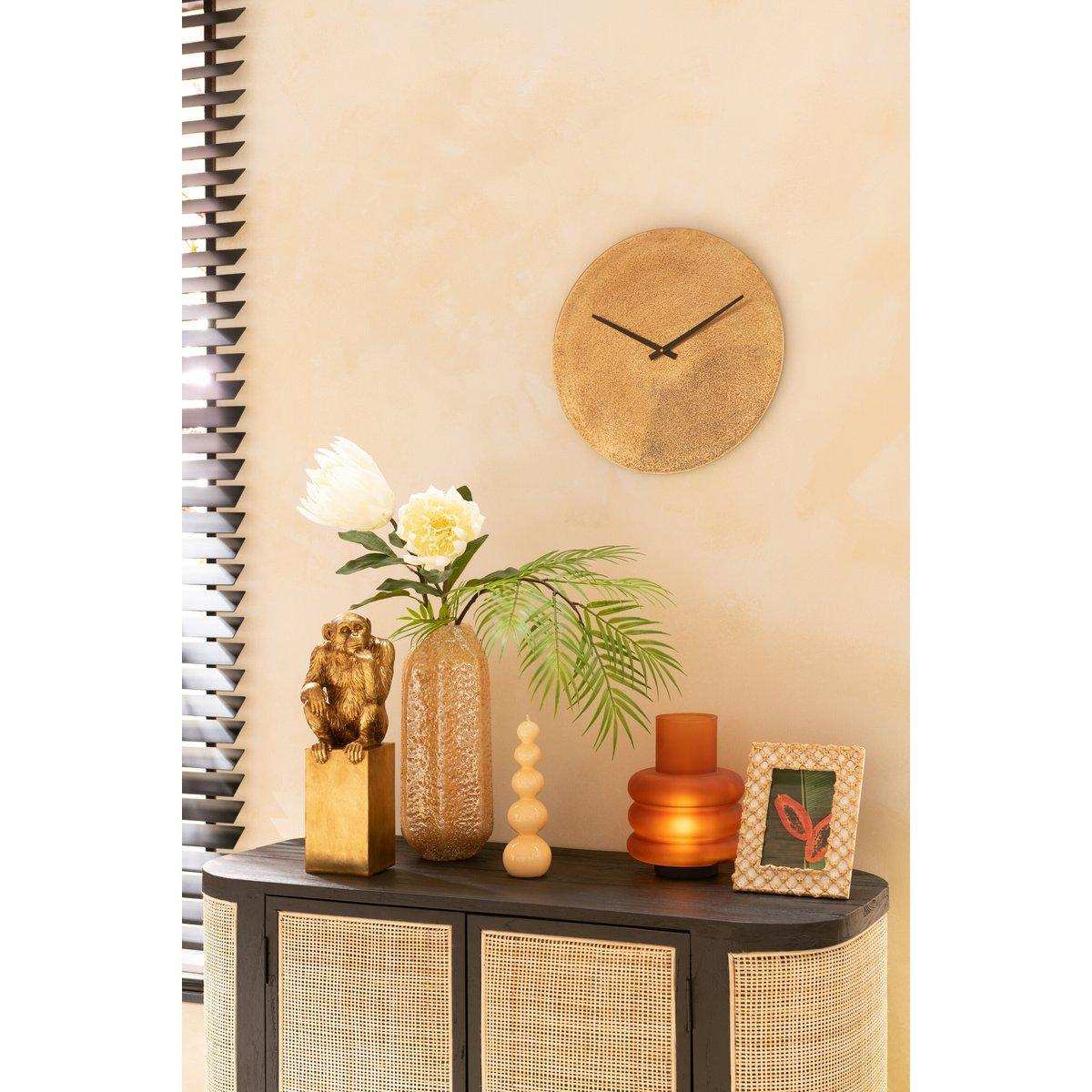 J-Line Runde Uhr – Metall – Gold – S – Ø 37 cm - HomeDesign Knaus
