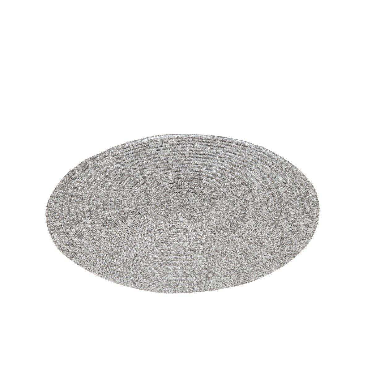 J-Line Rundes geflochtenes Tischset - Kunststoff - Grau - - HomeDesign Knaus