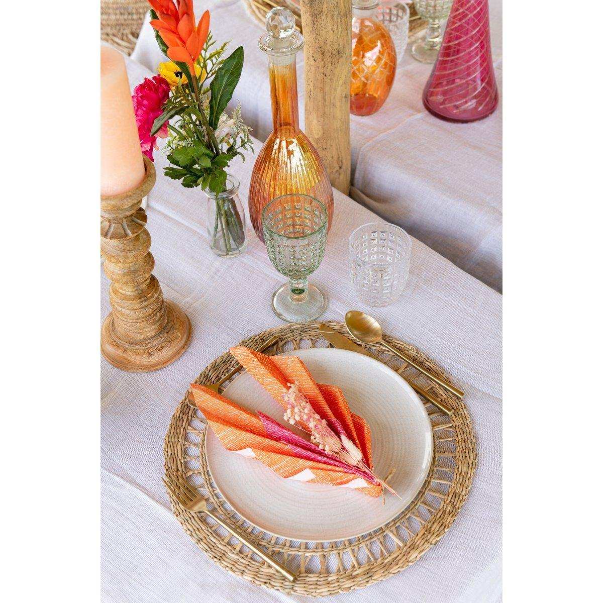 J-Line Rundes Seegras-Tischset – Jute – natur – - HomeDesign Knaus