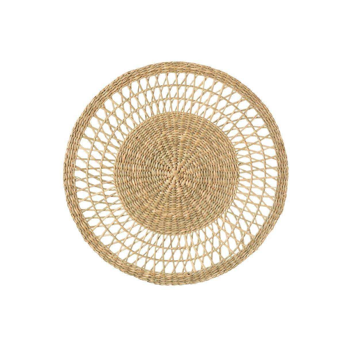 J-Line Rundes Seegras-Tischset – Jute – natur – - HomeDesign Knaus