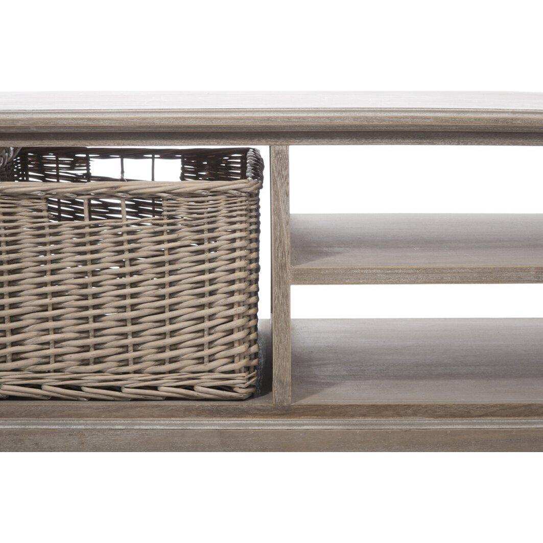 J-Line Salontafel Rechthoek - 2 schuiven en 1 mand - hout - grijs - HomeDesign Knaus