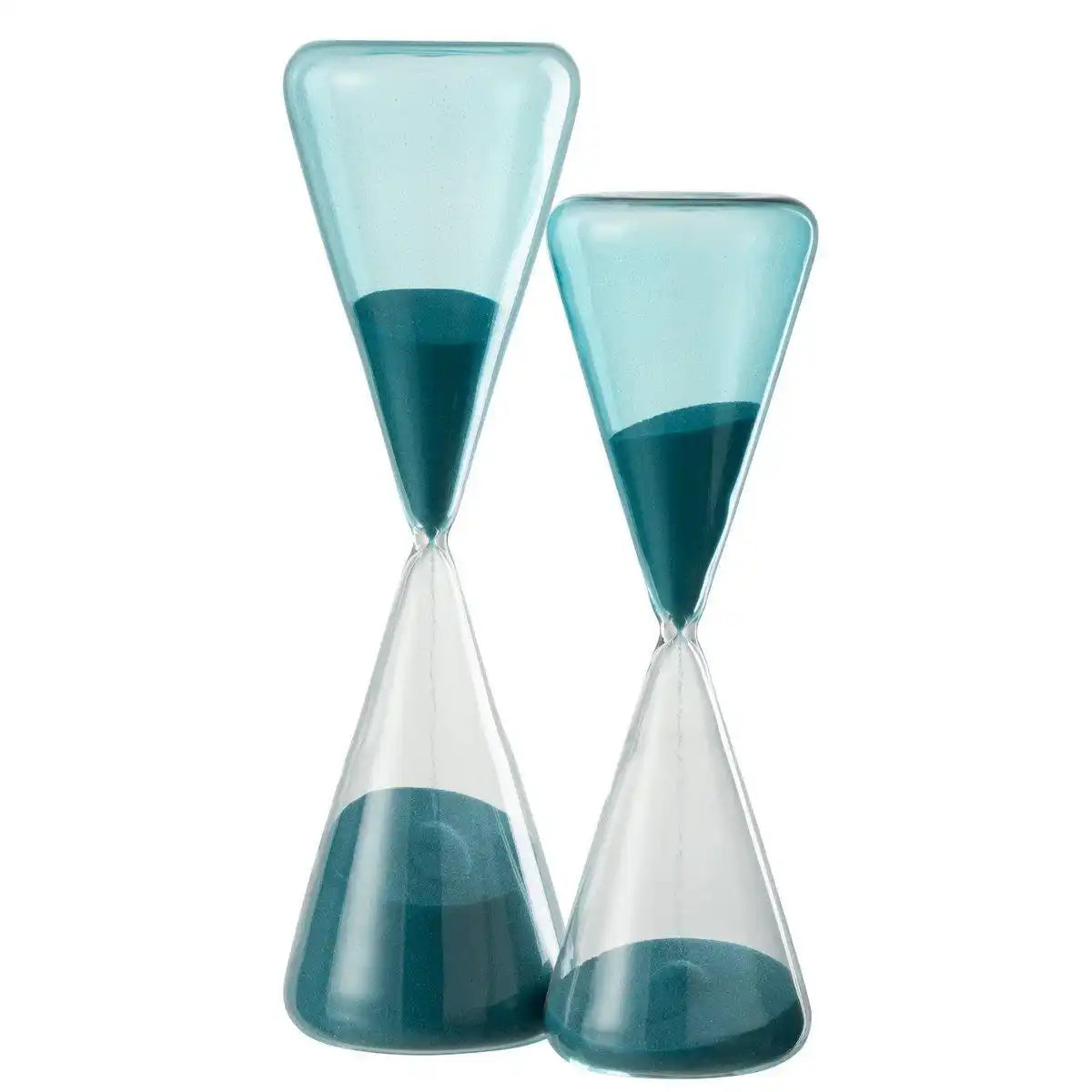 J-Line Sanduhr – Glas – Blau – groß - HomeDesign Knaus