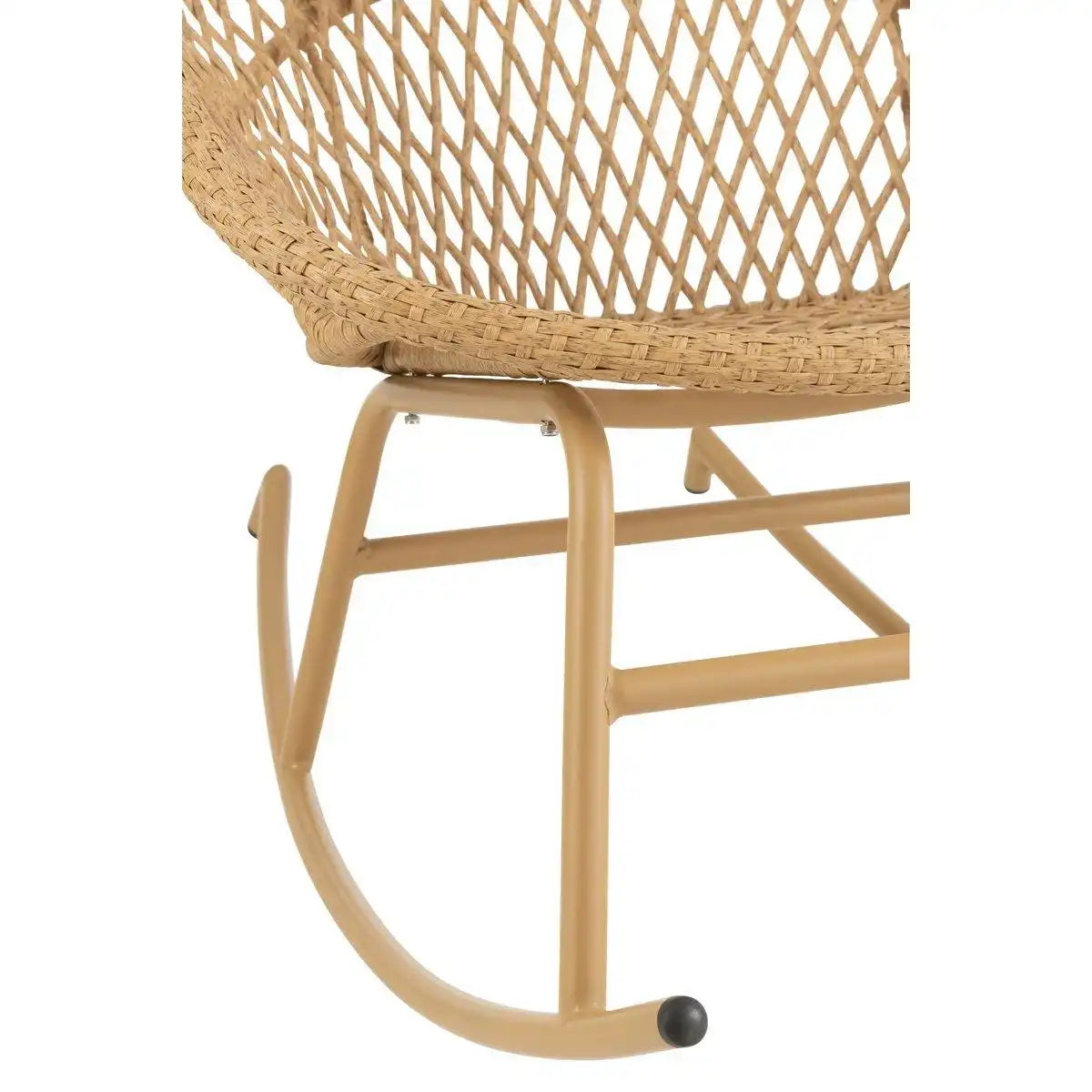 J-Line Schaukelstuhl + Kissen Zayo – Metall/Korb – Beige - HomeDesign Knaus