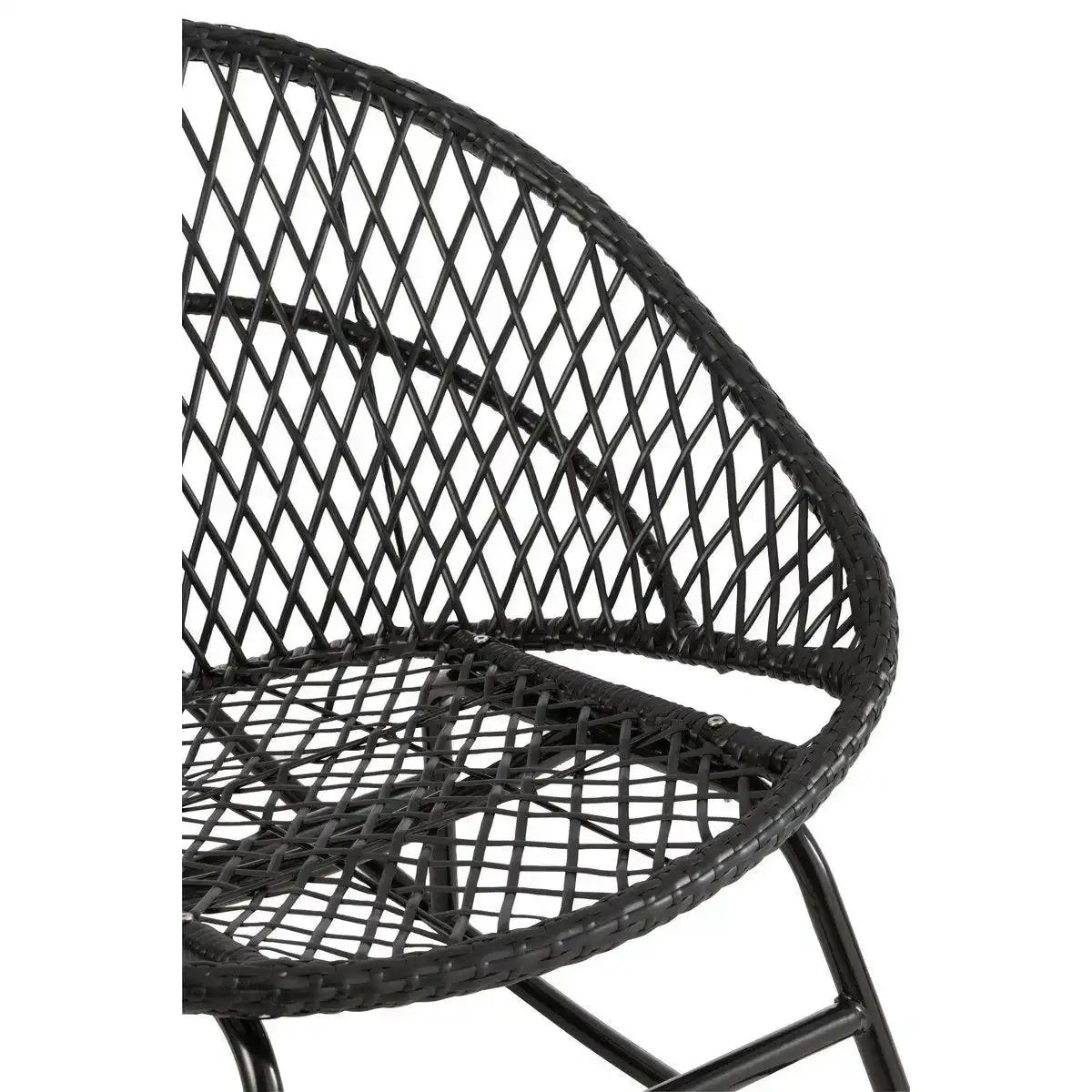 J-Line Schaukelstuhl + Kissen Zayo – Metall/Korb – Schwarz - HomeDesign Knaus