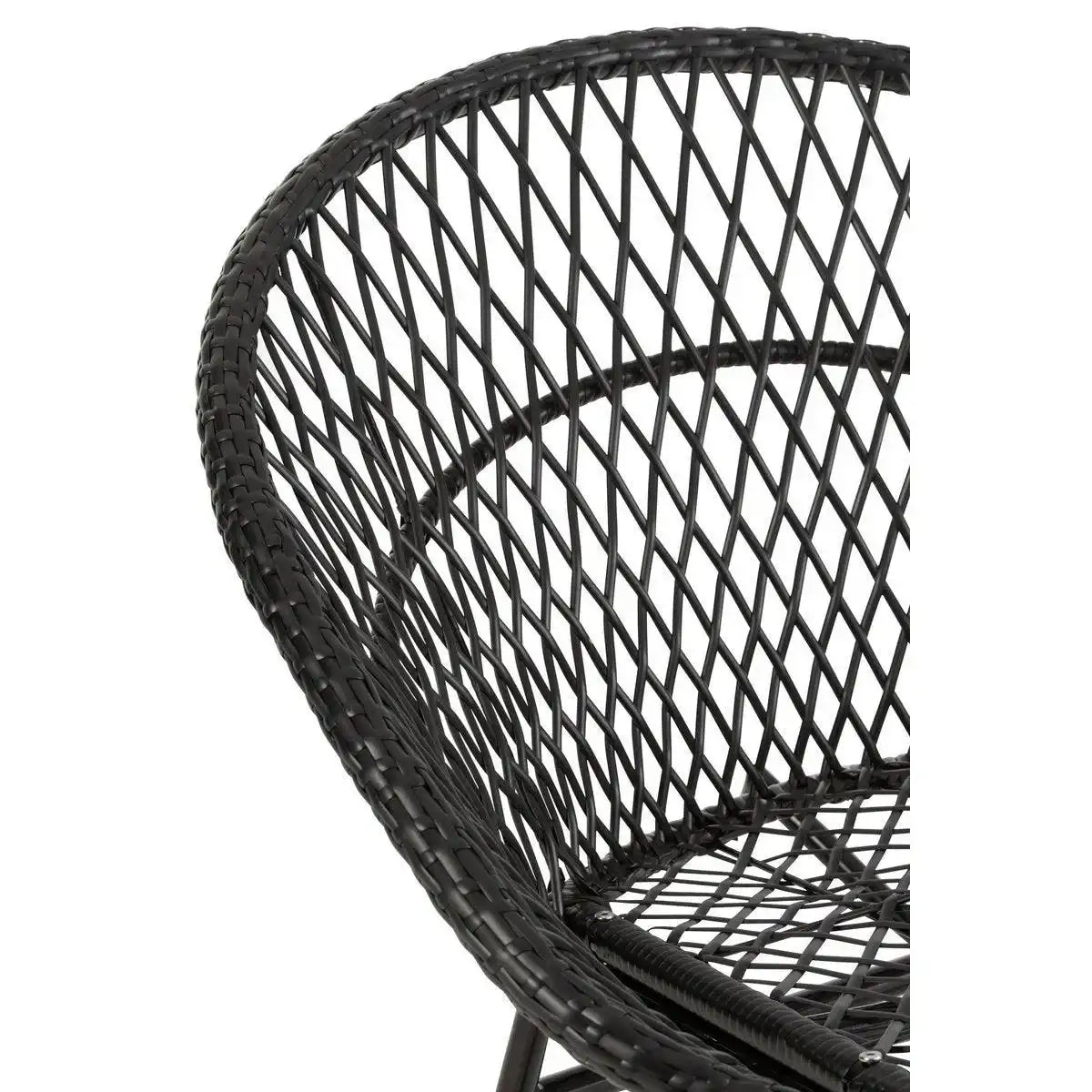 J-Line Schaukelstuhl + Kissen Zayo – Metall/Korb – Schwarz - HomeDesign Knaus
