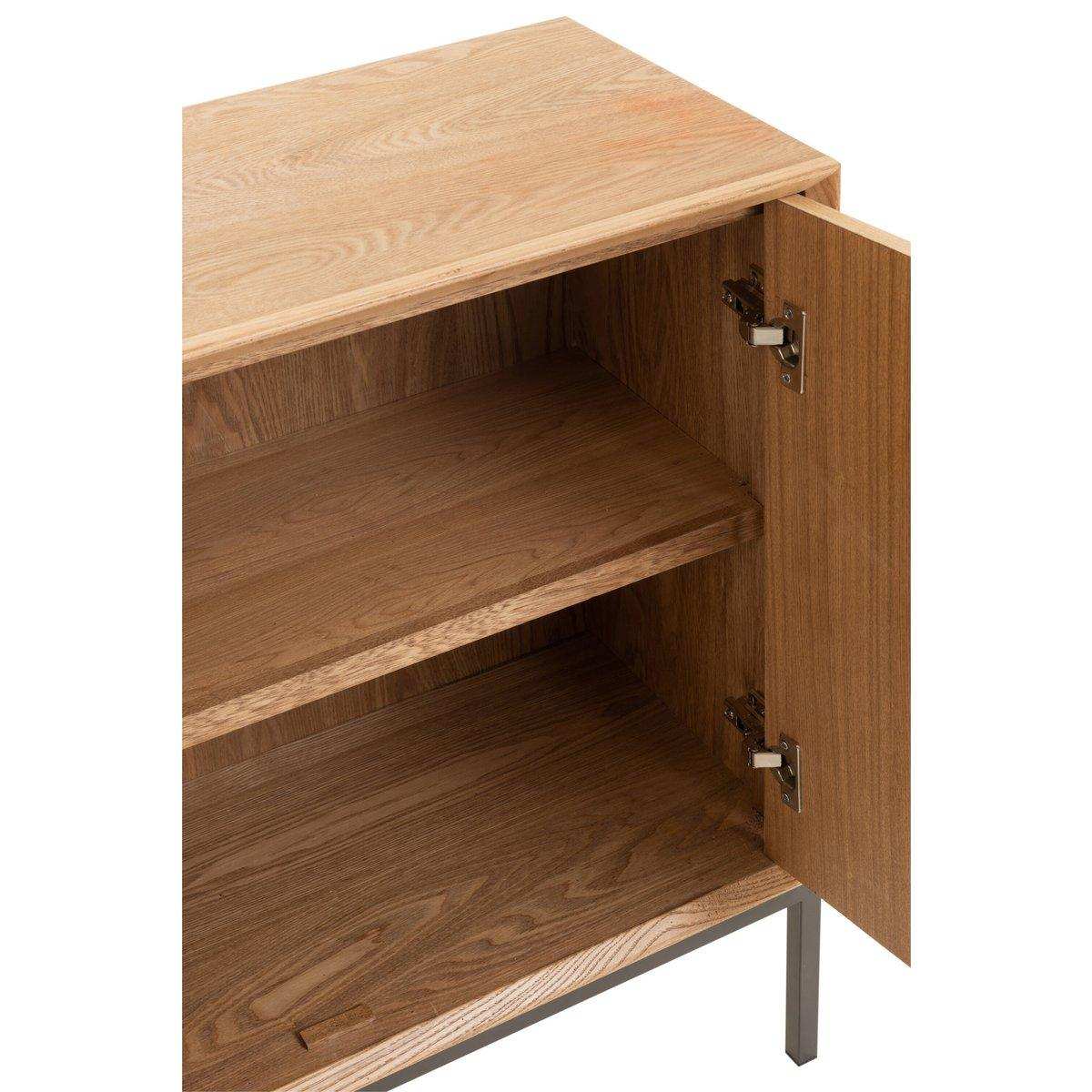 J-Line Schrank auf Beinen – 2 Türen – Holz/Metall – Natur - HomeDesign Knaus