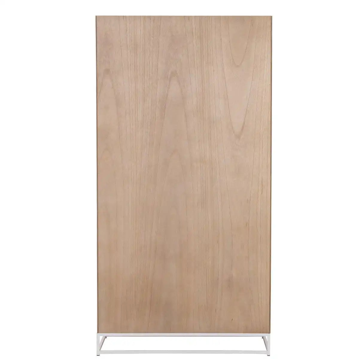 J-Line Schrank Hoch 2 Türen Zickzack – Holz/Metall – Natur/Weiß - HomeDesign Knaus