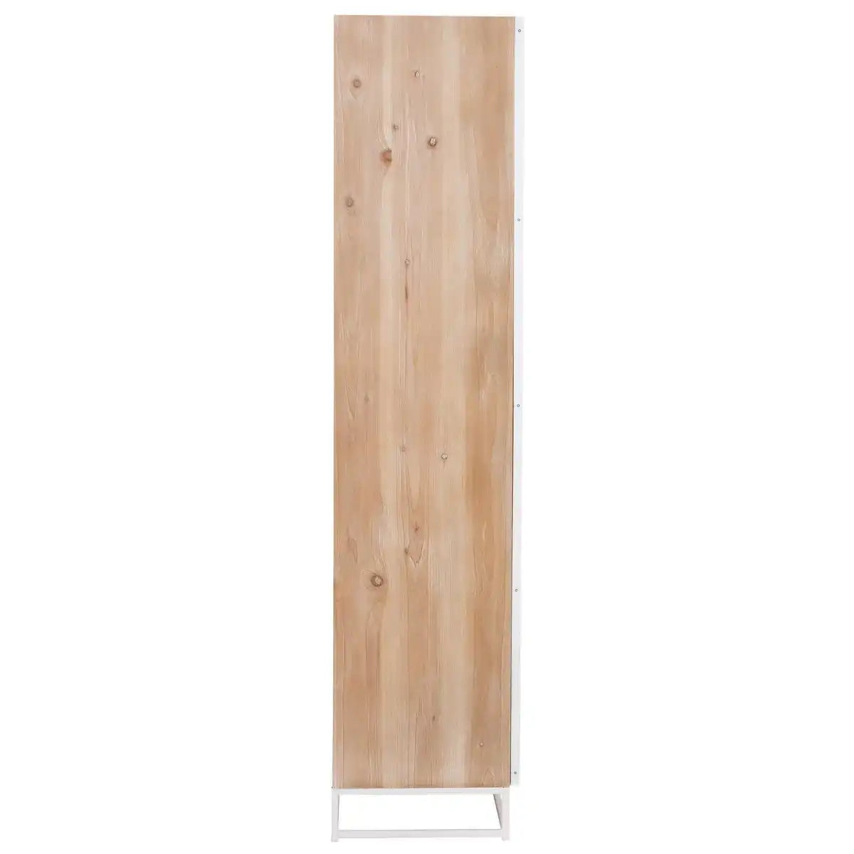 J-Line Schrank Hoch 2 Türen Zickzack – Holz/Metall – Natur/Weiß - HomeDesign Knaus