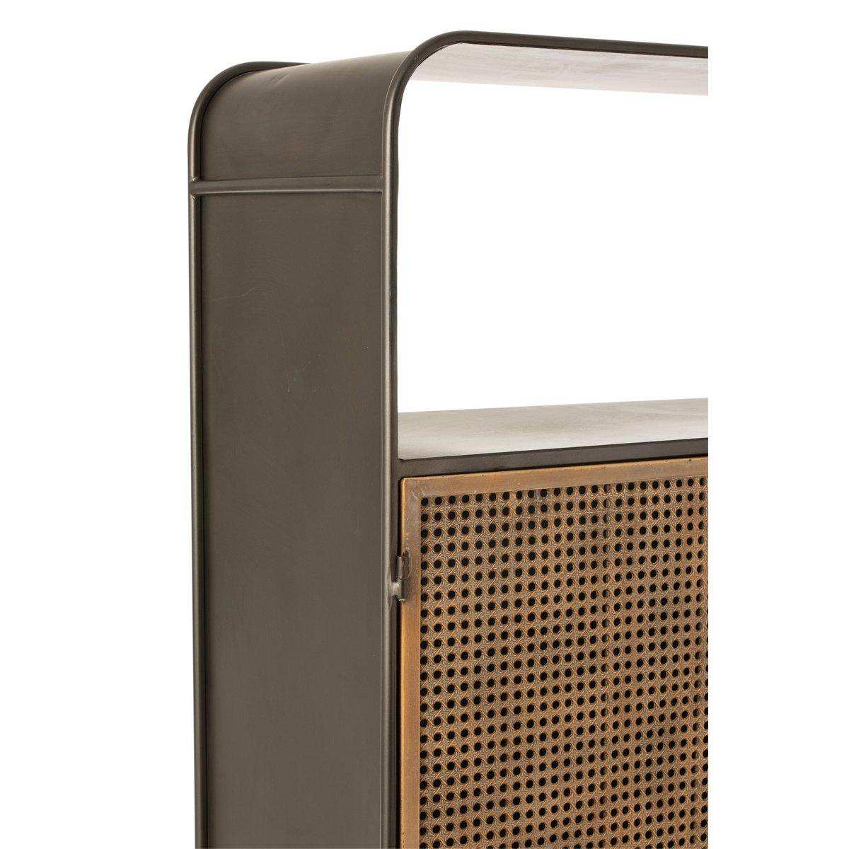 J-Line Schrank Hochschrank - 3 Schubladen - Holz/Metall - Natur/Schwarz - HomeDesign Knaus