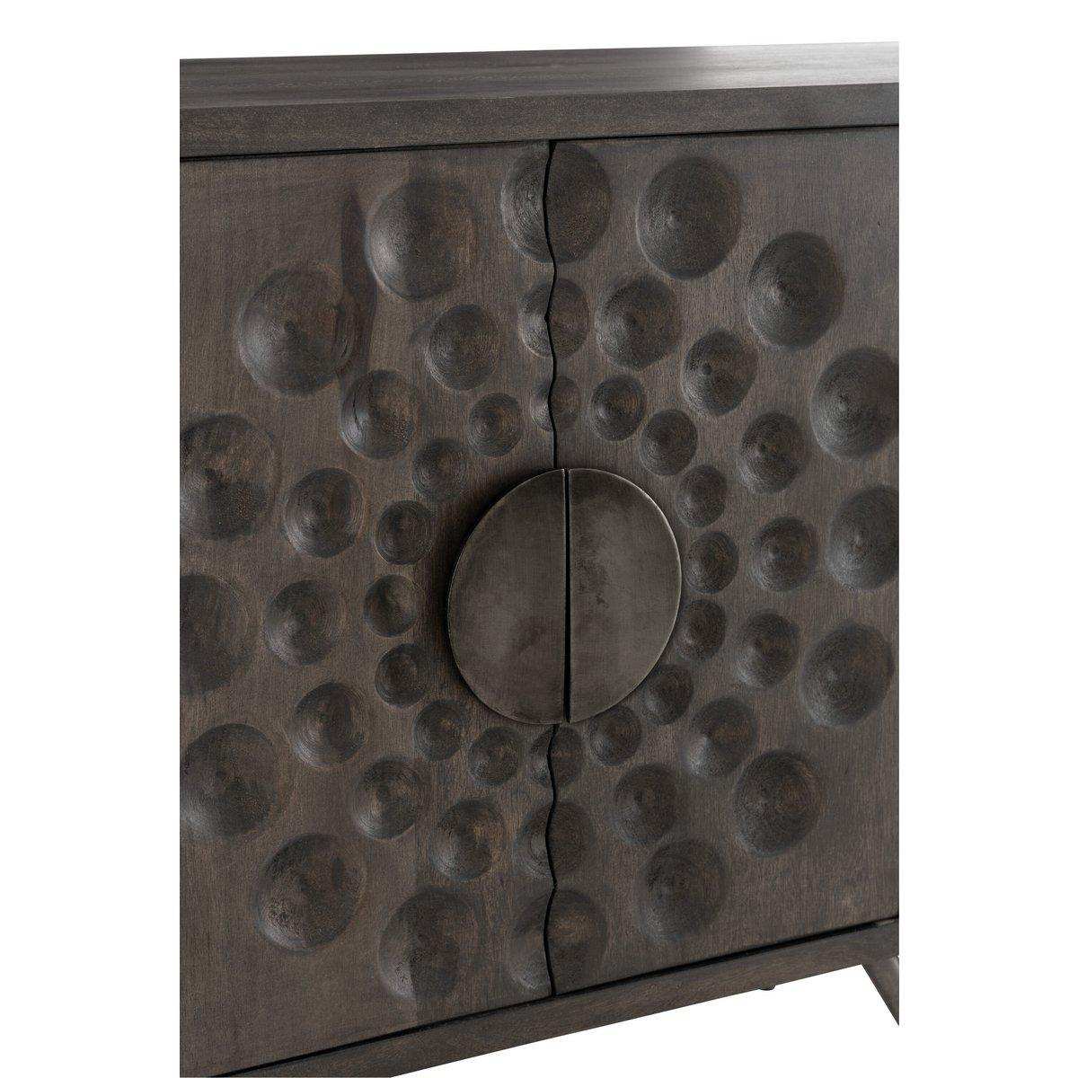J-line Schrank Low Ethnic 2 Türen + 6 Schubladen – Holz – Braun - HomeDesign Knaus