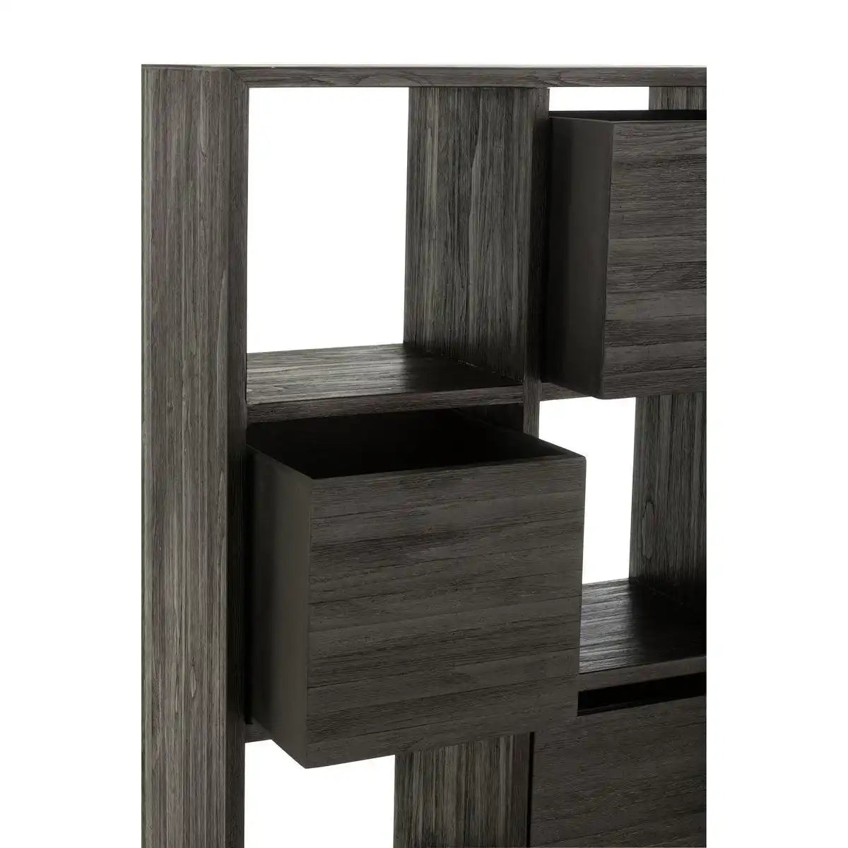 J-Line Schrank mit Schubladen – recyceltes Holz – Schwarz - HomeDesign Knaus