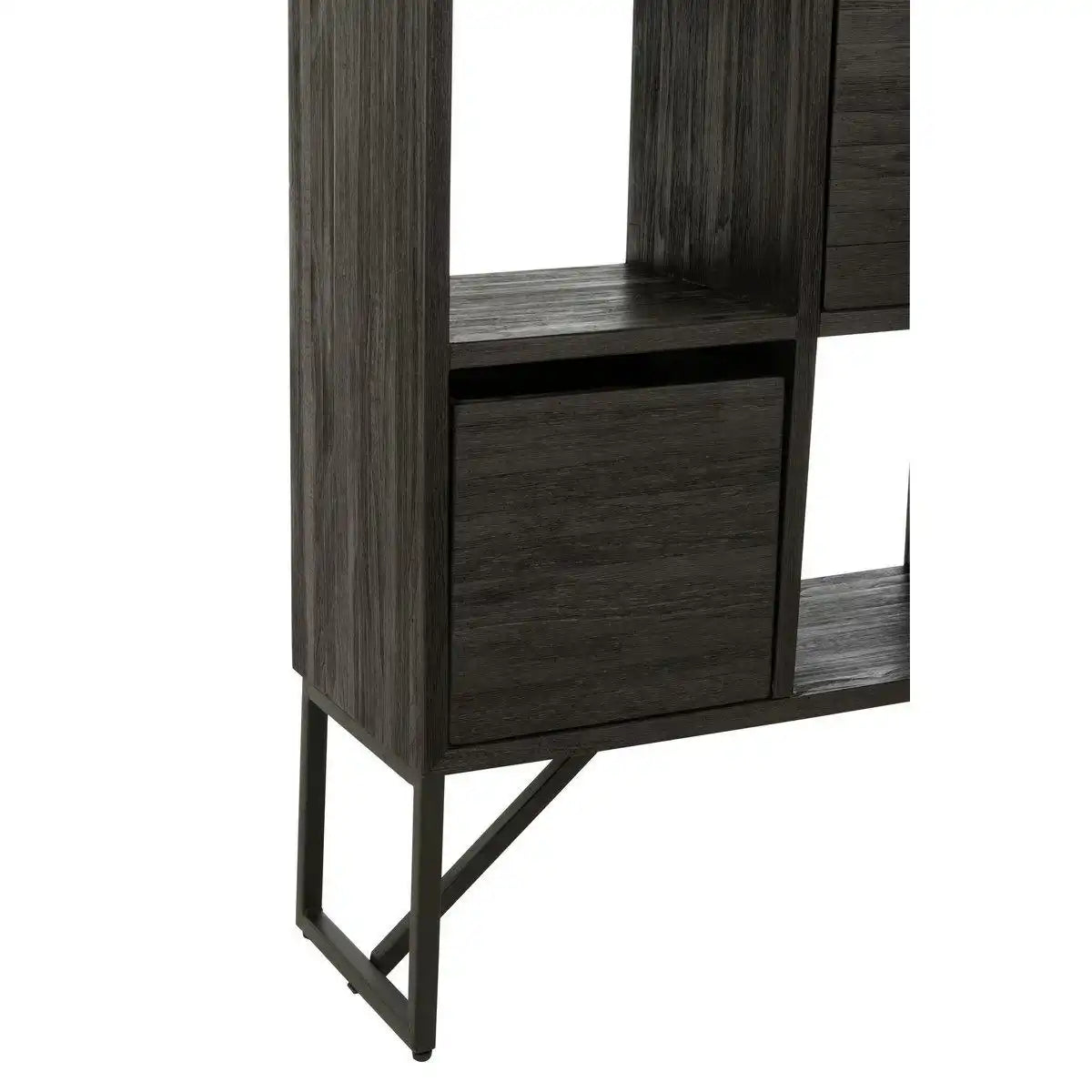 J-Line Schrank mit Schubladen – recyceltes Holz – Schwarz - HomeDesign Knaus