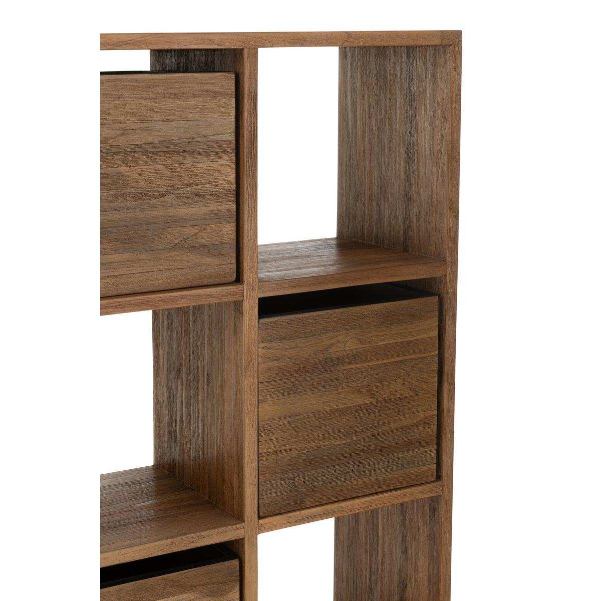 J-Line Schrank mit Schubladen, recyceltes Teakholz, natur - HomeDesign Knaus