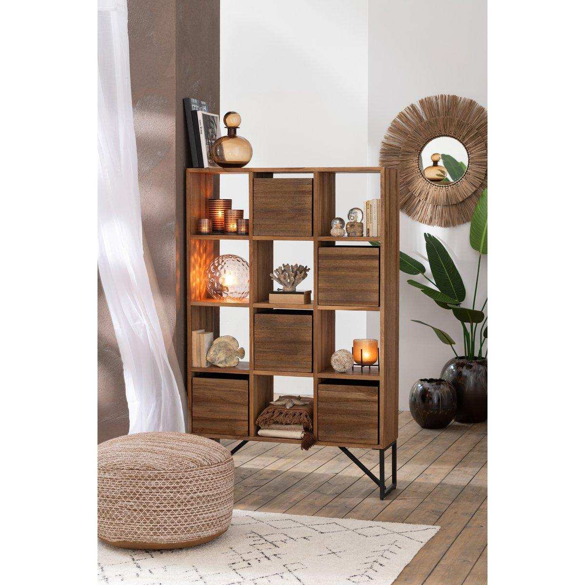 J-Line Schrank mit Schubladen, recyceltes Teakholz, natur - HomeDesign Knaus