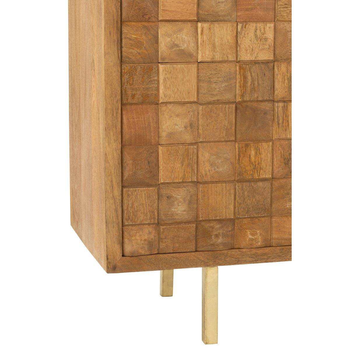J-Line Schrank Nino Metall/Mangoholz Natur/Gold - HomeDesign Knaus